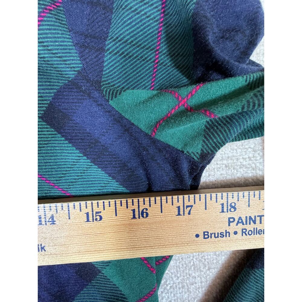 Talbots Lot of 2 Women Med Plaid Turtleneck Shirt Red Green Preppy Pullover Knit - Picture 3 of 10